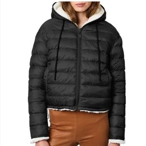 Bernardo Reversible Hooded Puffer Jacket in Black